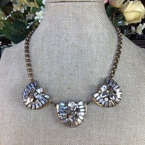 VINTAGE 90s J. Crew Gorgeous Excellent Rhinestone Crystal Bib Statement Necklace